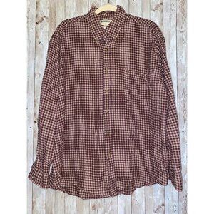 Men's Wilderness Plaid Flannel Button Down Shirt Size XL 100% Cotton